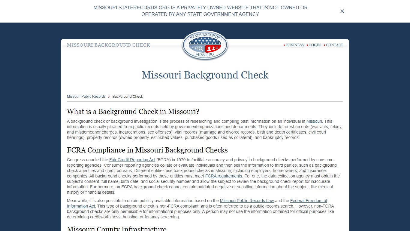 Missouri Background Check | StateRecords.org